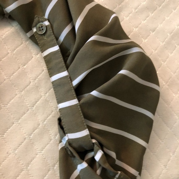 Green & White Striped Dress Shirt - Picture 2 of 3